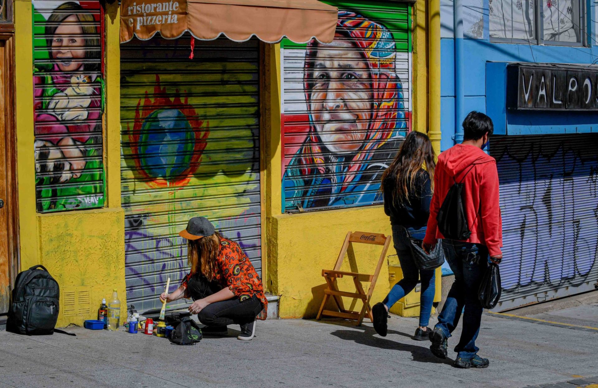 Falsa Libertad Mural para Angelo Pieratini _ Valparaíso 2020 proceso
